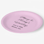 Sweet Letters Roze & Zwarte bruiloft Papieren Bordje (Gekanteld)