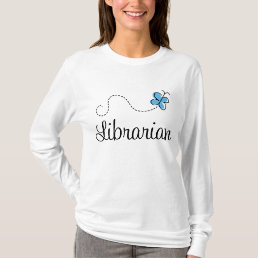 Sweet Librarian Butterfly Womens Tee Shirt (Voorkant)