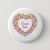 Sweet-liefde Ronde Button 5,7 Cm (Voorkant)