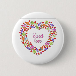 Sweet-liefde Ronde Button 5,7 Cm