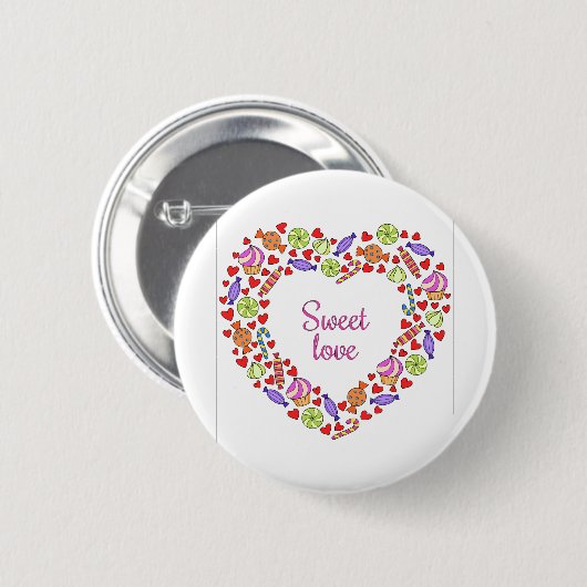 Sweet-liefde Ronde Button 5,7 Cm (Voorkant /achterkant)