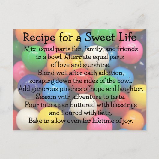 Sweet Life Colorful Gumballs Briefkaart (Voorkant)