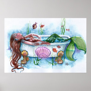 Sweet Life, Zeemeermin in een Bathtub Poster