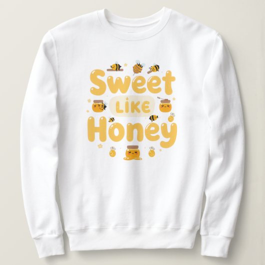 "Sweet Like Honey" Cute Bee and Honey Pot Trui (Design voorkant)