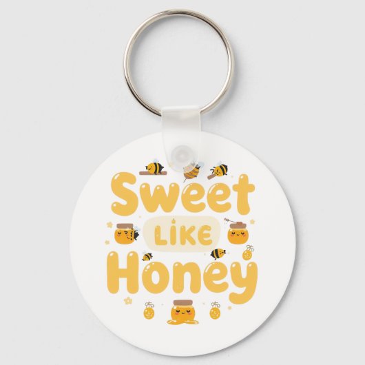 "Sweet Like Honey" Kawaii Pun Sleutelhanger (Voorkant)