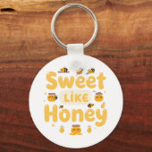 "Sweet Like Honey" Kawaii Pun Sleutelhanger (Voorkant)