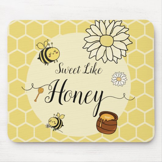 Sweet Like Honey Schattige Little Bee Mousepad Muismat (Voorkant)