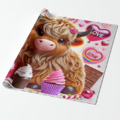 Sweet Like Snoep Highland Koe Valentijns Cadeaupapier (Uitgerold)