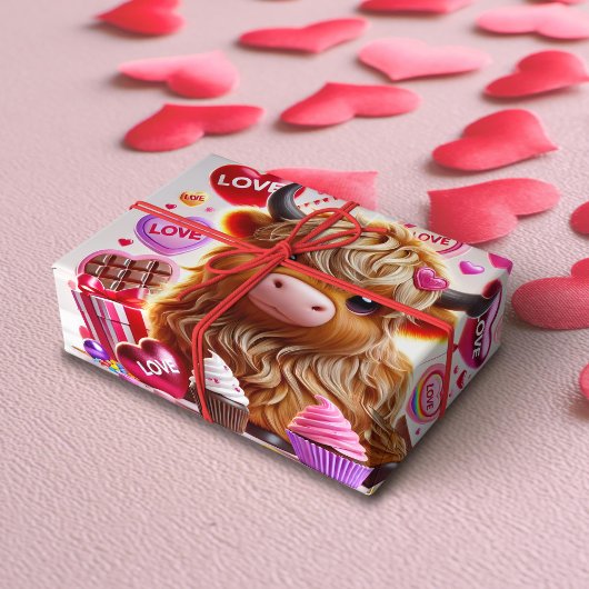 Sweet Like Snoep Highland Koe Valentijns Cadeaupapier