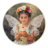 Sweet Lil Fairy with Cupcake | Fairytale Keramische Knop (Voorkant)