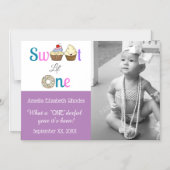 Sweet Lil One Baby's eerste verjaardagsaankondigin Magnetische Uitnodiging (Voorkant)