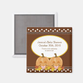 Sweet Lil Pumpkins Baby shower Magnet Favor (Voorkant / Achterkant)