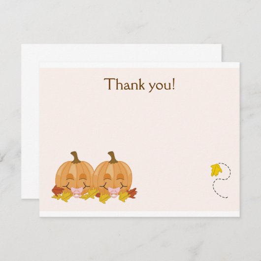 Sweet Lil Pumpkins Flat Hartelijk dank voor uw uit Bedankkaart (Voorkant / Achterkant)