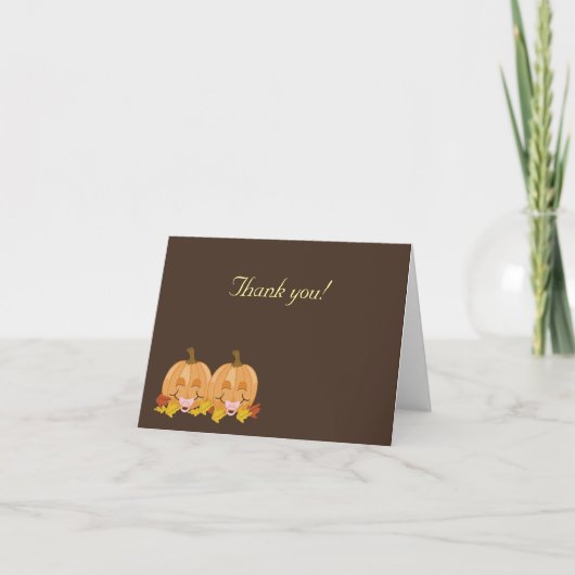 Sweet Lil Pumpkins Pacifier Dank u Note Cards Bedankkaart (Voorkant)