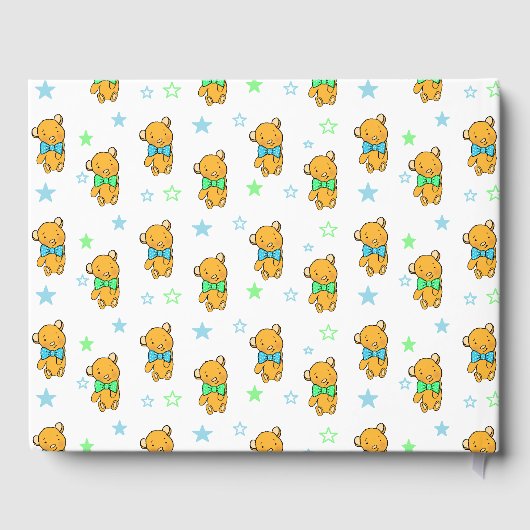 Sweet Lil Teddy Bear Boy's Baby shower Gastenboek (Achterkant)