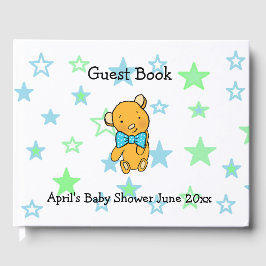 Sweet Lil Teddy Bear Boy's Baby shower Gastenboek