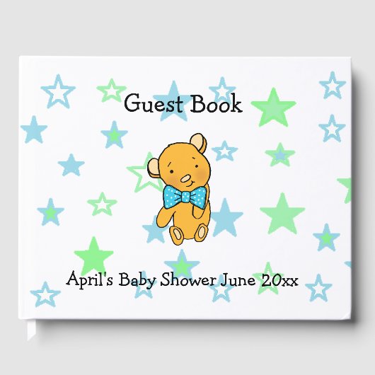 Sweet Lil Teddy Bear Boy's Baby shower Gastenboek (Voorkant)