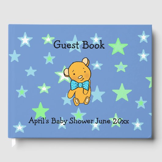 Sweet Lil Teddy Bear Boy's Baby shower Gastenboek (Voorkant)