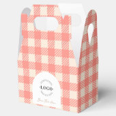 Sweet lila roze gingham plaid bruiloft gunstbox bedankdoosjes (Geopend)