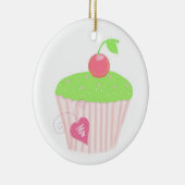 Sweet Limoen Cupcake Keramisch Ornament (Rechts)