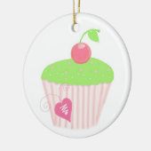 Sweet Limoen Cupcake Keramisch Ornament (Links)