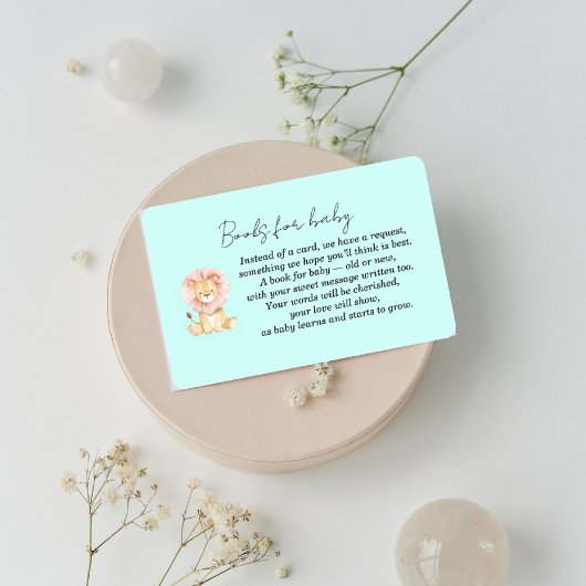 Sweet Lion Baby Shower Enclosure Card Informatiekaartje