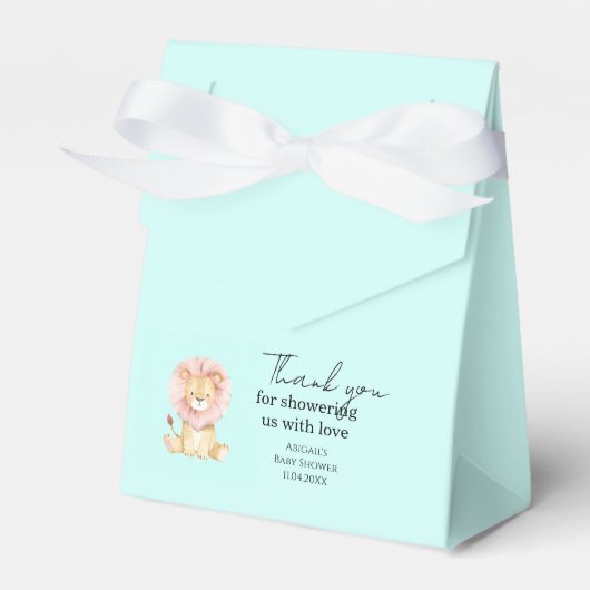 Sweet Lion Baby Shower Favor Box Bedankdoosjes (Voorkant Zijde)
