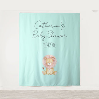 Sweet Lion Baby Shower Theme Party Backdrop Wandkleed