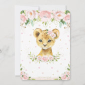 Sweet Lion Blush Roze Bloemen Goud Meisje Baby sho Kaart (Achterkant)