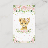 Sweet Lion Cub Roze Blush Bloemen Luier Raffle Informatiekaartje (Achterkant)