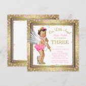 Sweet Little Angel Girls 3e verjaardag Kaart (Voorkant / Achterkant)