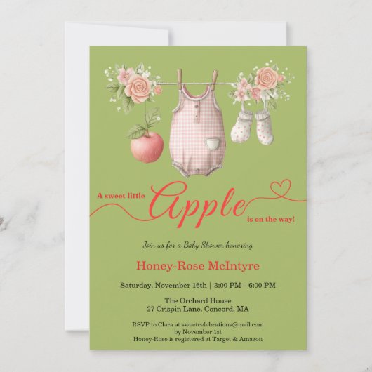 Sweet Little Apple Baby Shower | Fall Rustic Baby  Kaart (Voorkant)