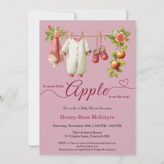 Sweet Little Apple Baby Shower | Fall Rustic Baby  Kaart (Voorkant)
