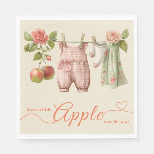 Sweet Little Apple Baby Shower | Fall Rustic Baby Servet (Voorkant)