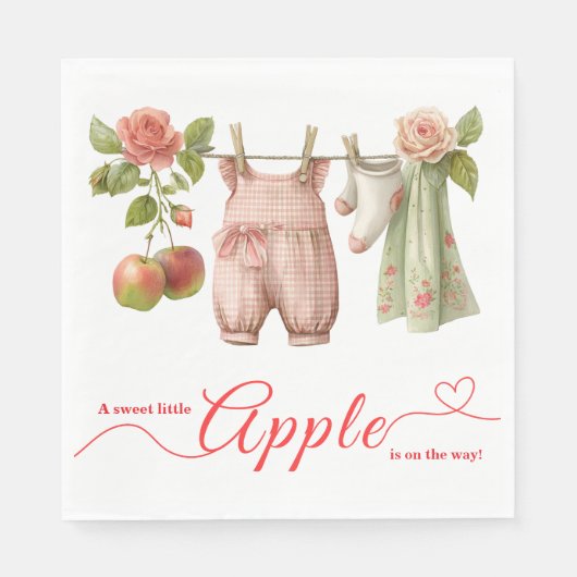 Sweet Little Apple Baby Shower | Fall Rustic Baby  Servet (Voorkant)