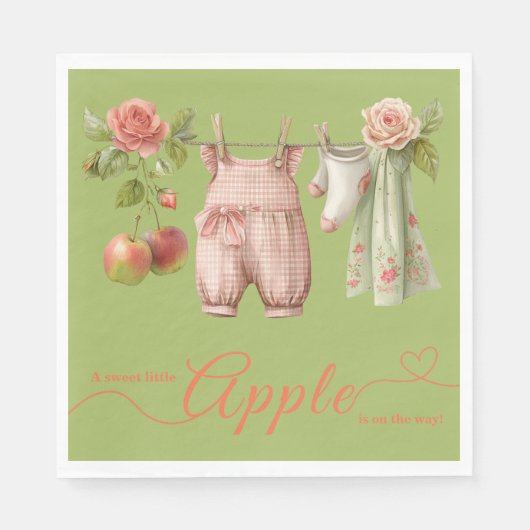 Sweet Little Apple Baby Shower | Fall Rustic Baby  Servet (Voorkant)