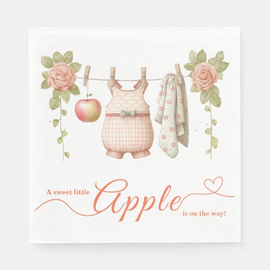 Sweet Little Apple Baby Shower | Fall Rustic Baby  Servet (Voorkant)
