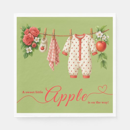 Sweet Little Apple Baby Shower | Fall Rustic Baby Servet (Voorkant)