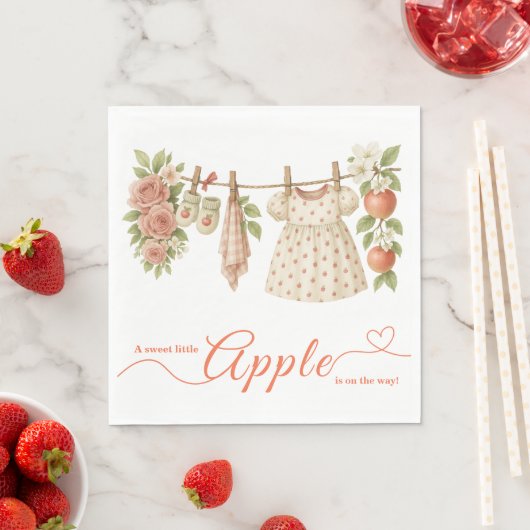 Sweet Little Apple Baby Shower | Fall Rustic Baby  Servet (Insitu)
