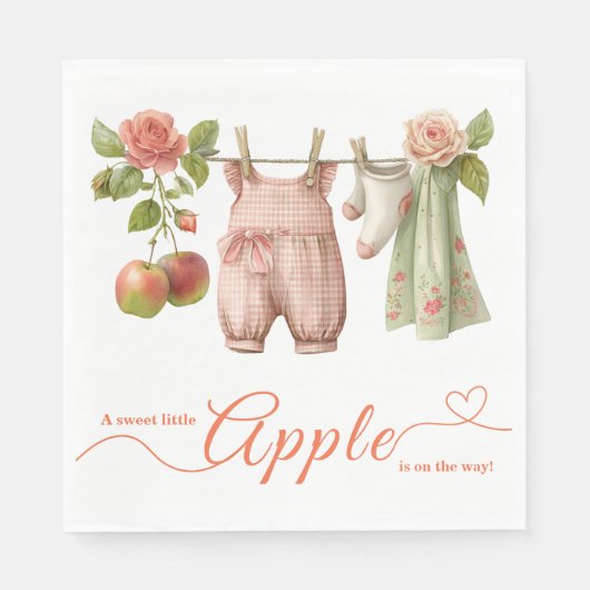 Sweet Little Apple Baby Shower | Fall Rustic Baby Servet (Voorkant)