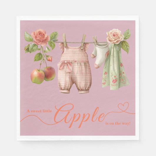 Sweet Little Apple Baby Shower | Fall Rustic Baby Servet (Voorkant)