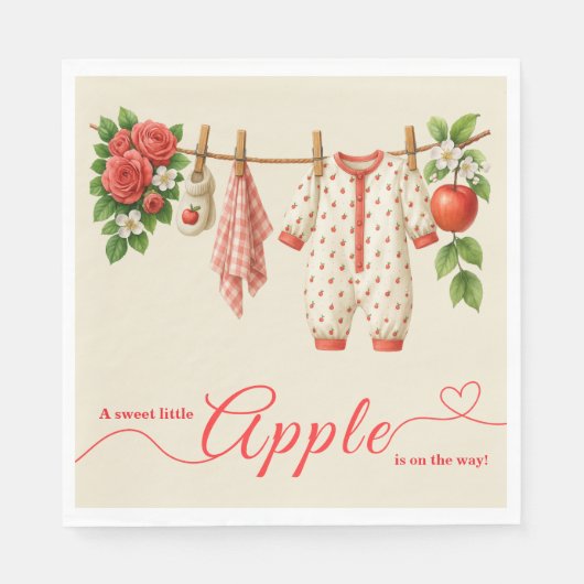 Sweet Little Apple Baby Shower | Fall Rustic Baby  Servet (Voorkant)