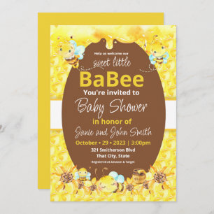 Sweet little Babee Baby shower Invitation Kaart