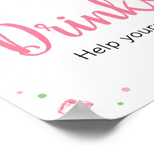 Sweet Little Baby Watermelon Baby shower Drinken Poster (Hoek)