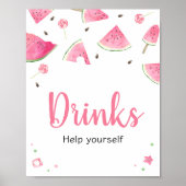 Sweet Little Baby Watermelon Baby shower Drinken Poster (Voorkant)