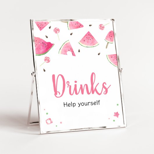 Sweet Little Baby Watermelon Baby shower Drinken Poster