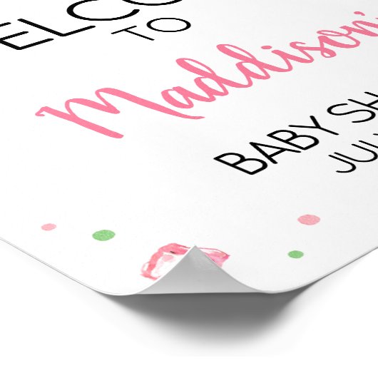 Sweet Little Baby Watermelon Baby shower Welkom Poster (Hoek)