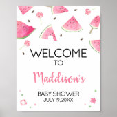 Sweet Little Baby Watermelon Baby shower Welkom Poster (Voorkant)