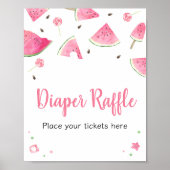 Sweet Little Baby Watermelon Diaper Raffle Poster (Voorkant)