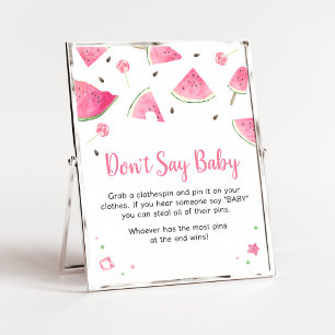 Sweet Little Baby Watermelon Zeg geen Baby Poster
